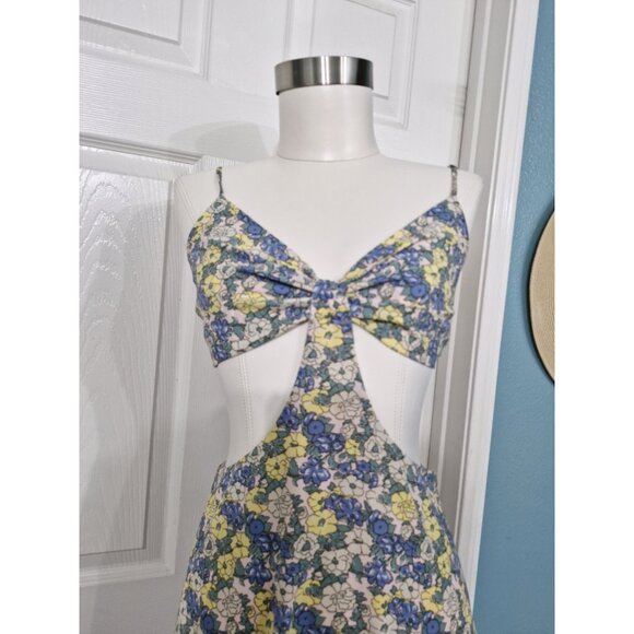 Lulus It's a Perfect Pick Pink Women Floral Print Cutout  Maxi Dress size MEDIUM - Picture 6 of 14